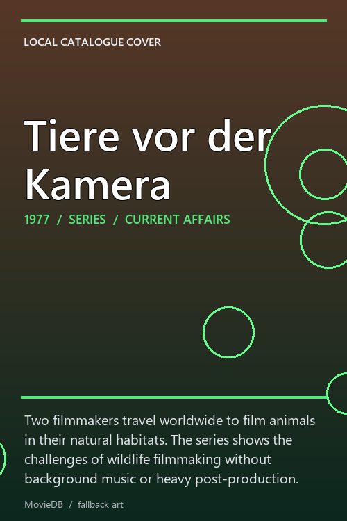 Tiere vor der Kamera poster