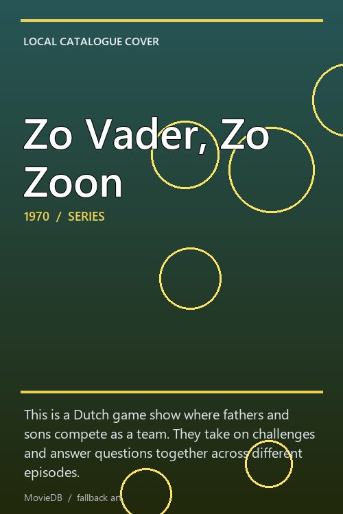 Zo Vader, Zo Zoon poster