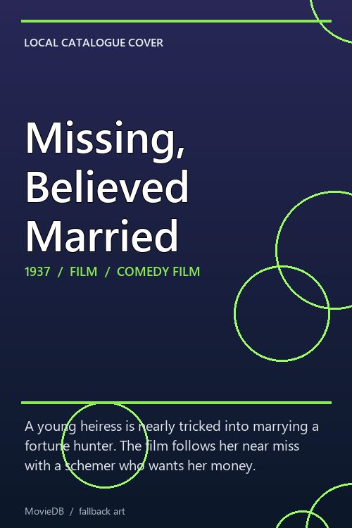 Missing, Believed Married poster