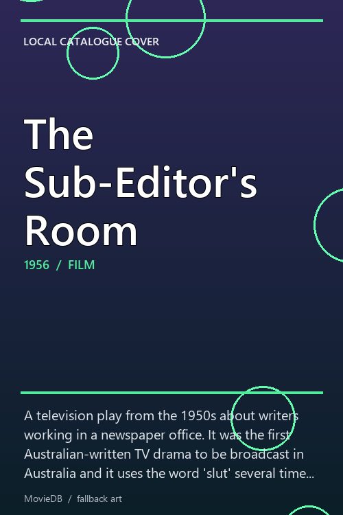 The Sub-Editor's Room poster