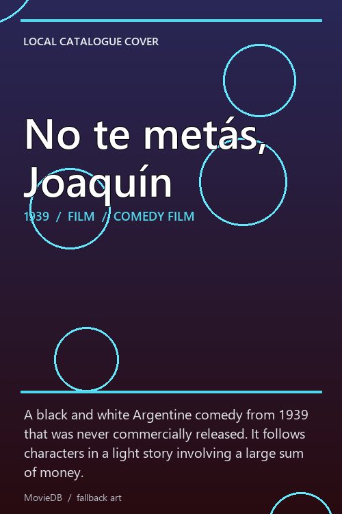 No te metás, Joaquín poster