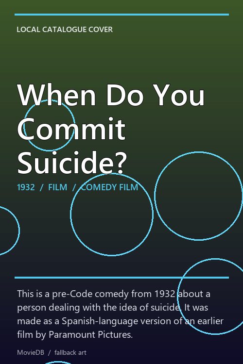 When Do You Commit Suicide? poster