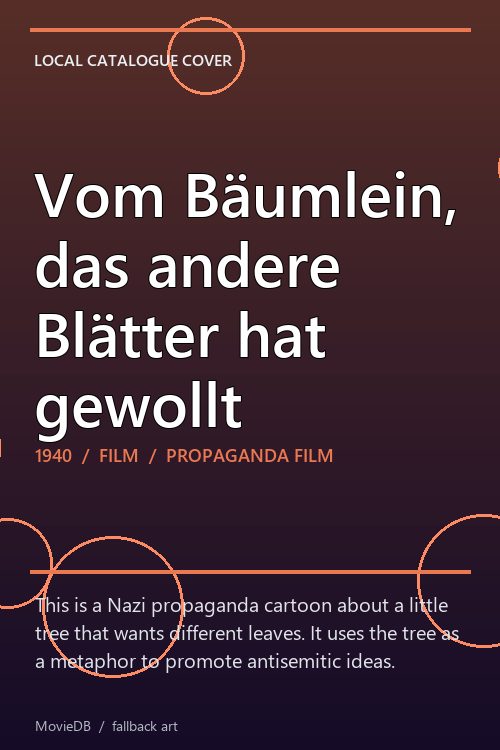 Vom Bäumlein, das andere Blätter hat gewollt poster