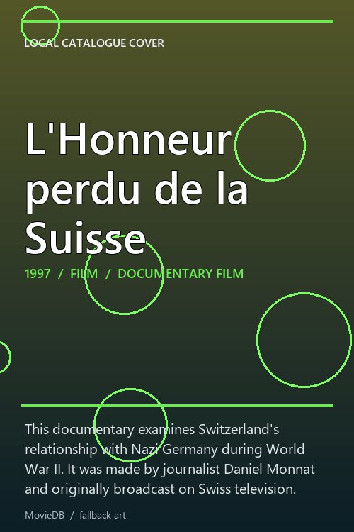 L'Honneur perdu de la Suisse poster