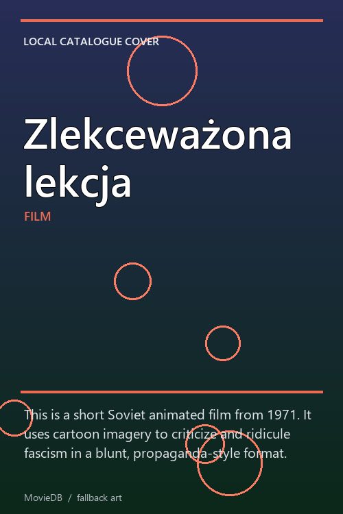 Zlekceważona lekcja poster