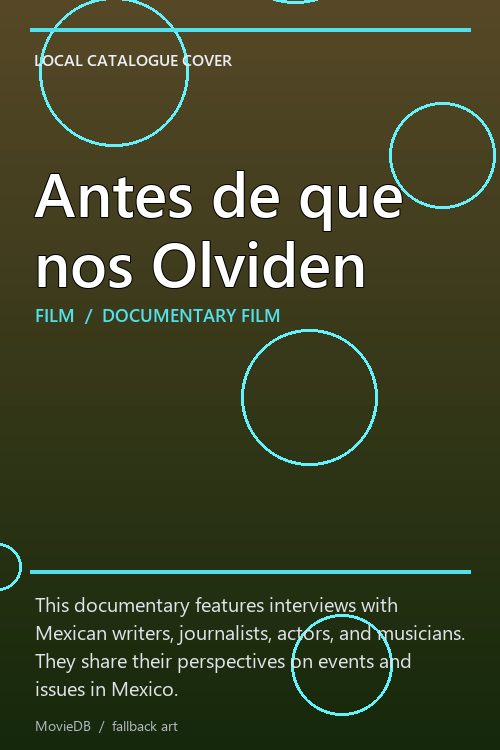 Antes de que nos Olviden poster