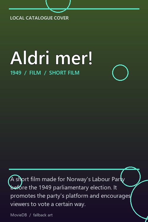 Aldri mer! poster