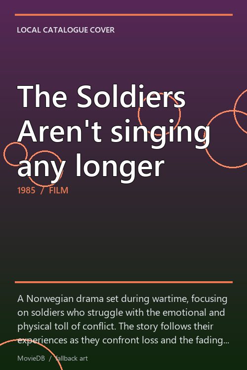 The Soldiers Aren't singing any longer poster