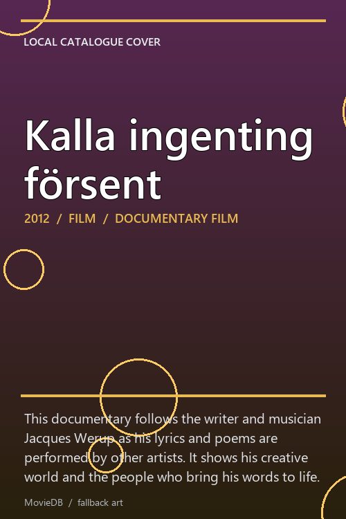 Kalla ingenting försent poster
