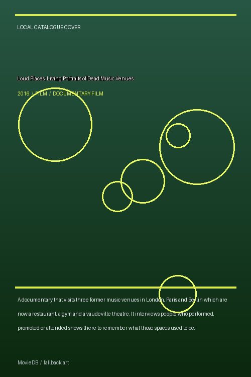 Loud Places: Living Portraits of Dead Music Venues poster