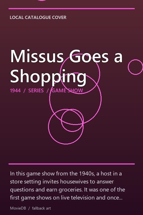 Missus Goes a Shopping poster