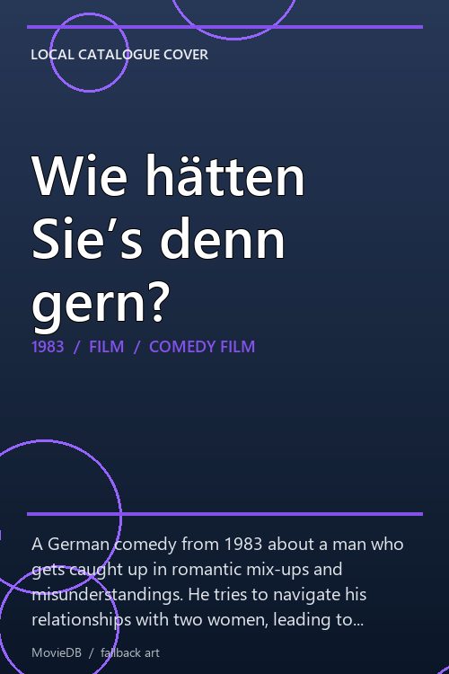 Wie hätten Sie’s denn gern? poster