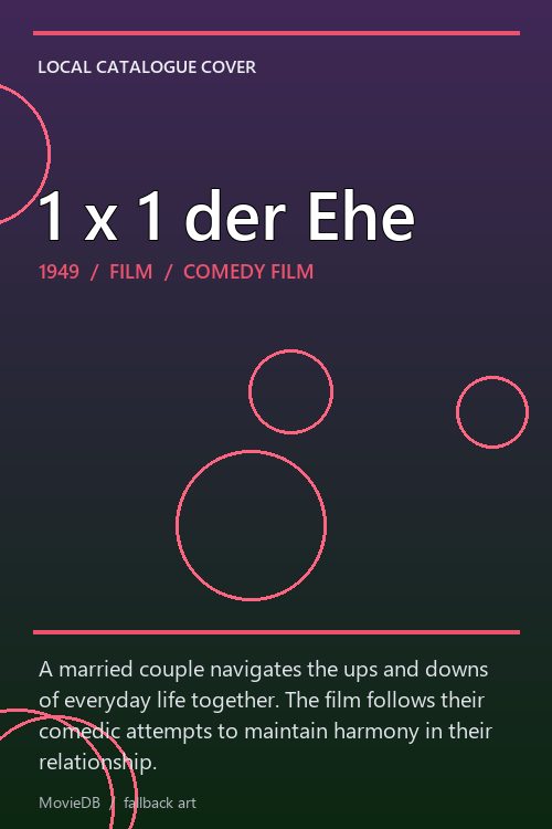 1 x 1 der Ehe poster