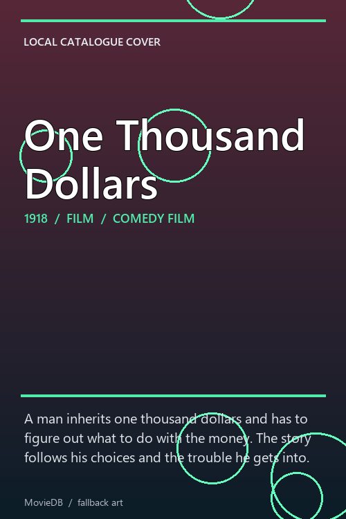 One Thousand Dollars poster