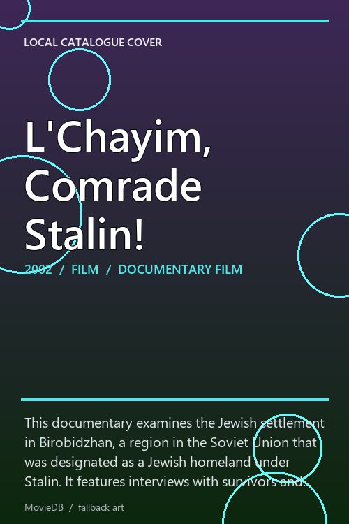 L'Chayim, Comrade Stalin! poster
