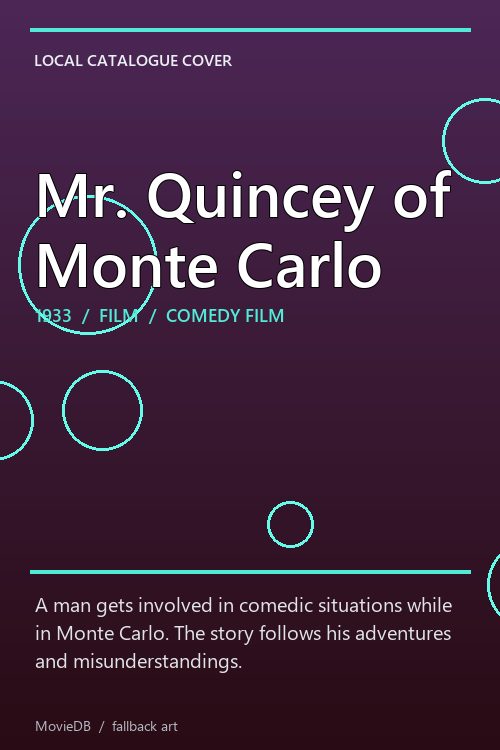 Mr. Quincey of Monte Carlo poster