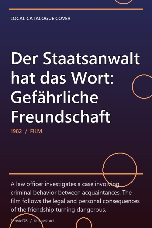 Der Staatsanwalt hat das Wort: Gefährliche Freundschaft poster