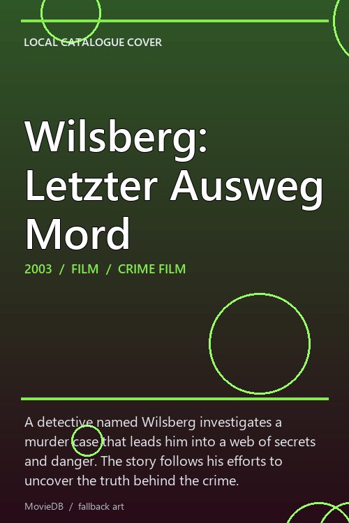 Wilsberg: Letzter Ausweg Mord poster