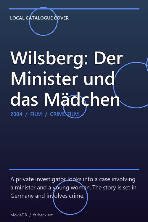 Wilsberg: Der Minister und das Mädchen poster