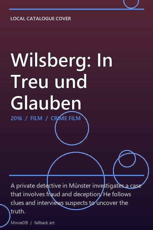 Wilsberg: In Treu und Glauben poster