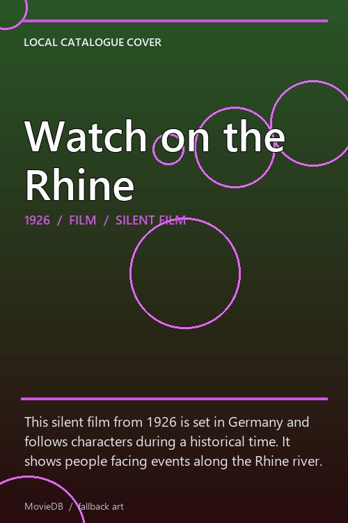 Watch on the Rhine poster