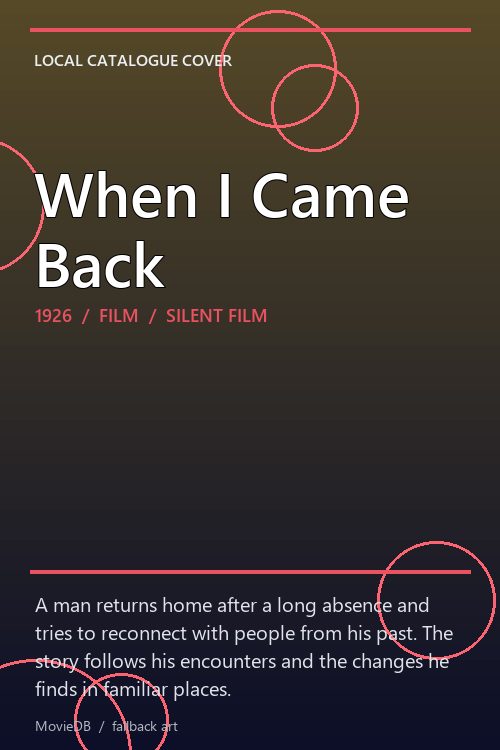When I Came Back poster