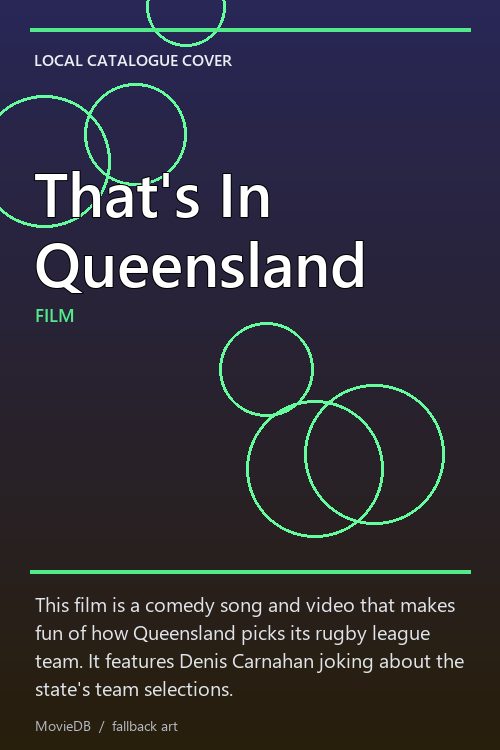 That's In Queensland poster