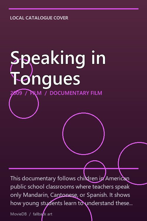 Speaking in Tongues poster