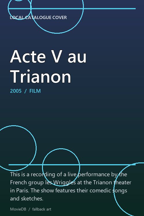 Acte V au Trianon poster