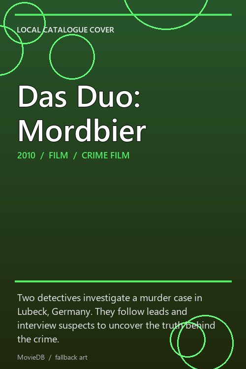 Das Duo: Mordbier poster