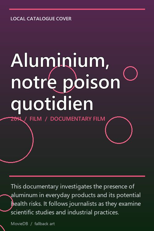 Aluminium, notre poison quotidien poster