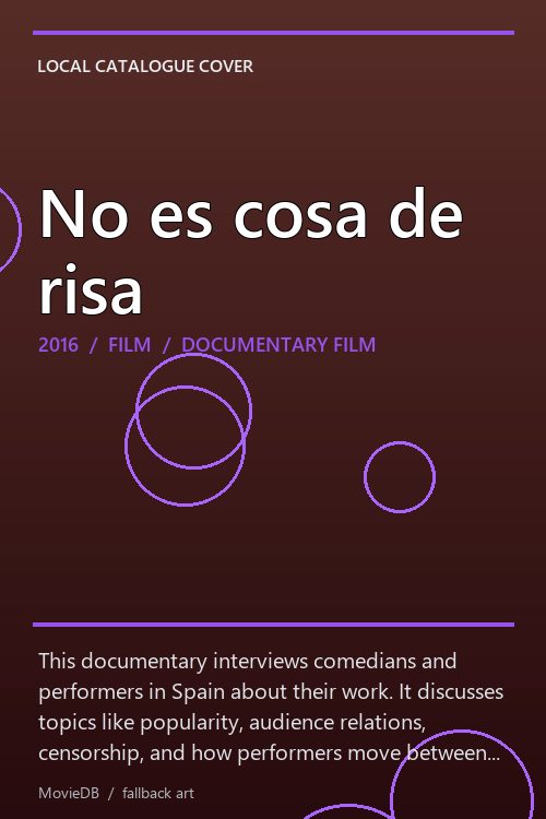 No es cosa de risa poster