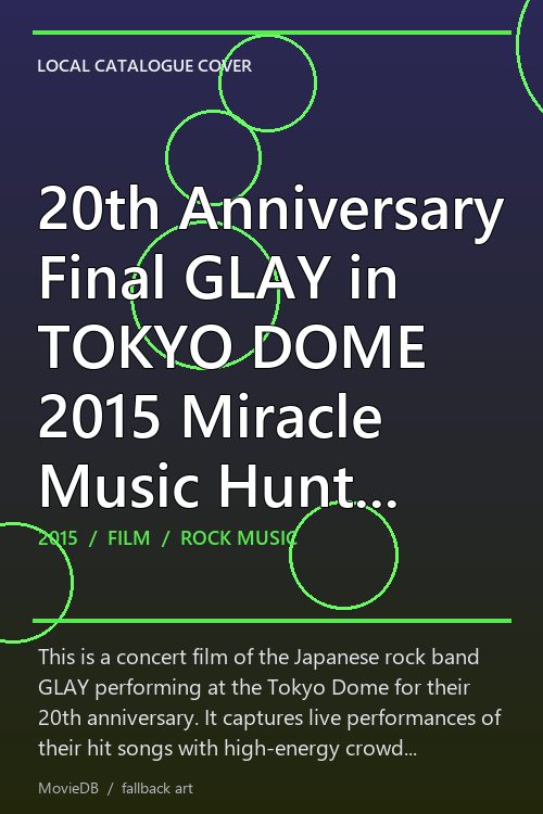 20th Anniversary Final GLAY in TOKYO DOME 2015 Miracle Music Hunt Forever poster