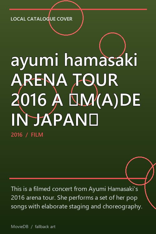 ayumi hamasaki ARENA TOUR 2016 A 〜M(A)DE IN JAPAN〜 poster