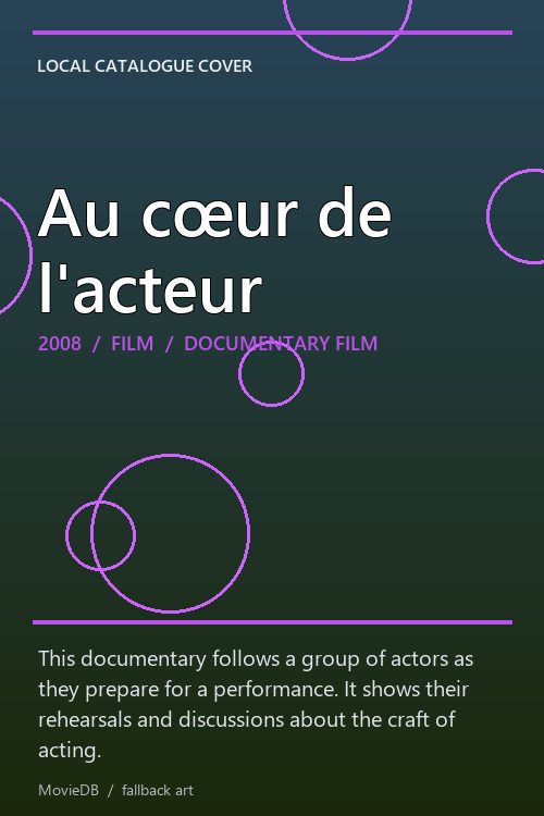 Au cœur de l'acteur poster
