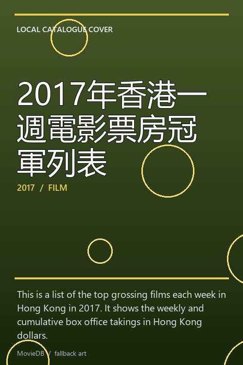 2017年香港一週電影票房冠軍列表 poster