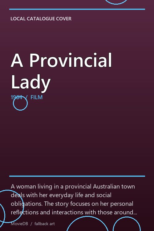 A Provincial Lady poster