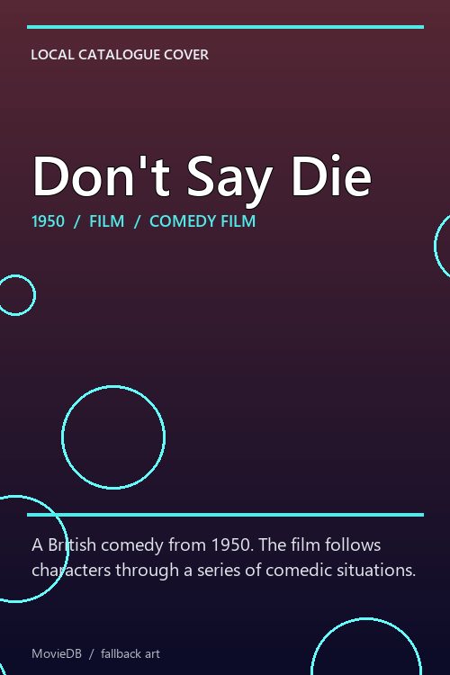 Don't Say Die poster