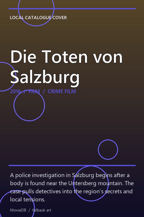 Die Toten von Salzburg poster