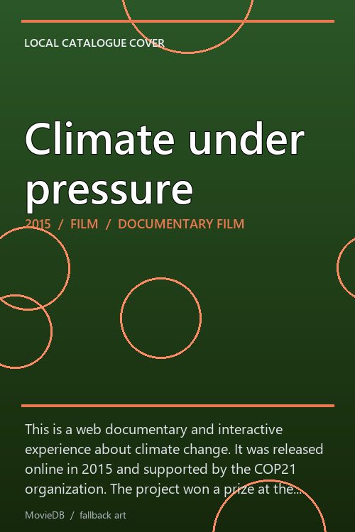 Climate under pressure poster
