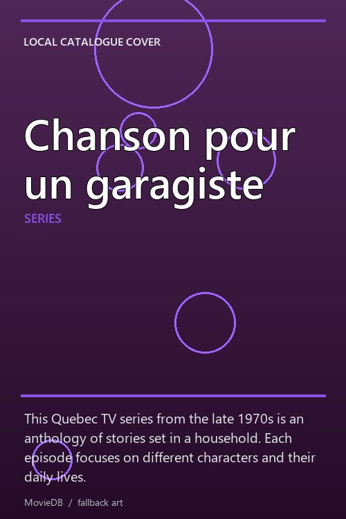 Chanson pour un garagiste poster
