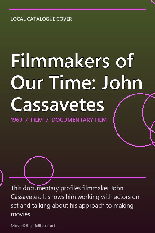 Filmmakers of Our Time: John Cassavetes poster