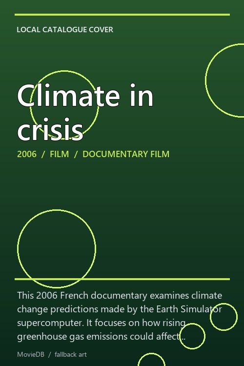 Climate in crisis poster
