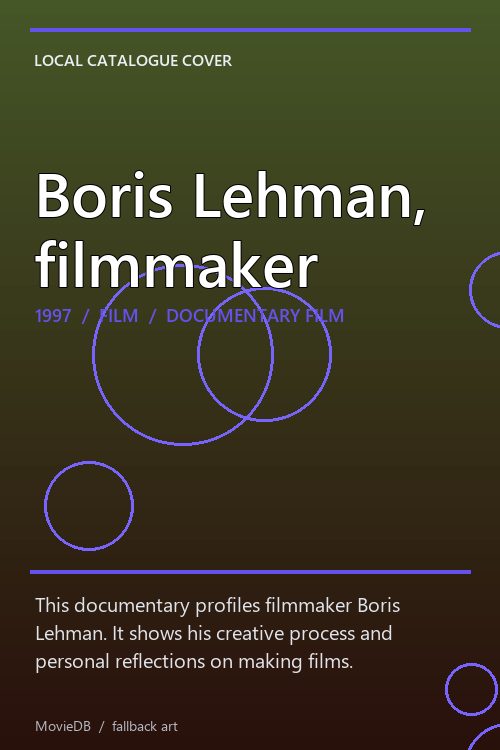 Boris Lehman, filmmaker poster