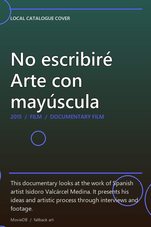 No escribiré Arte con mayúscula poster