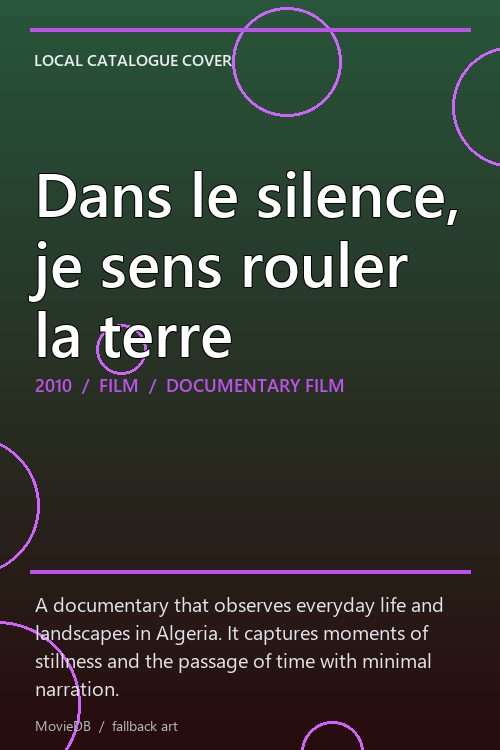 Dans le silence, je sens rouler la terre poster