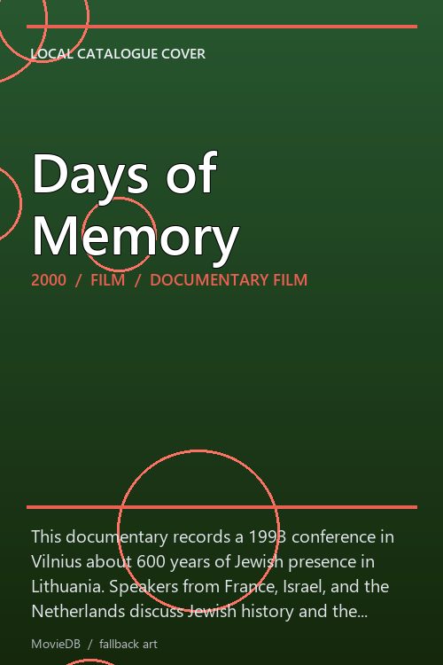 Days of Memory poster