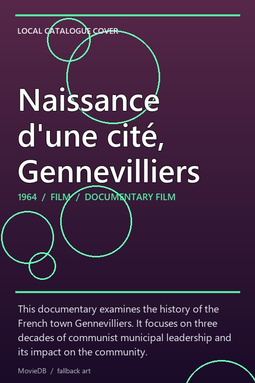 Naissance d'une cité, Gennevilliers poster