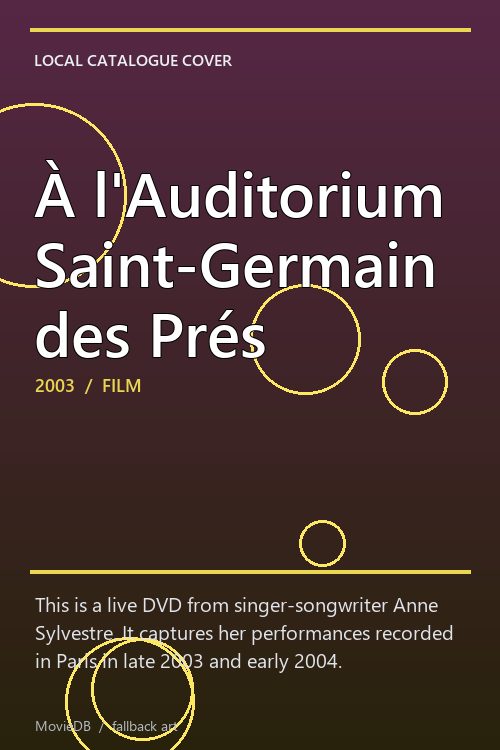 À l'Auditorium Saint-Germain des Prés poster