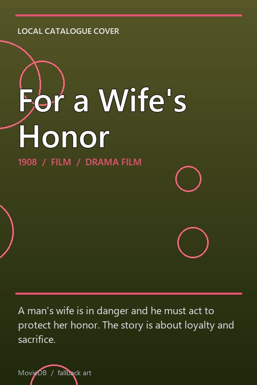 For a Wife's Honor poster